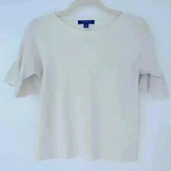 Ann Taylor Tops - Ann Taylor Petite - XSP White Flutter Sleeve Top